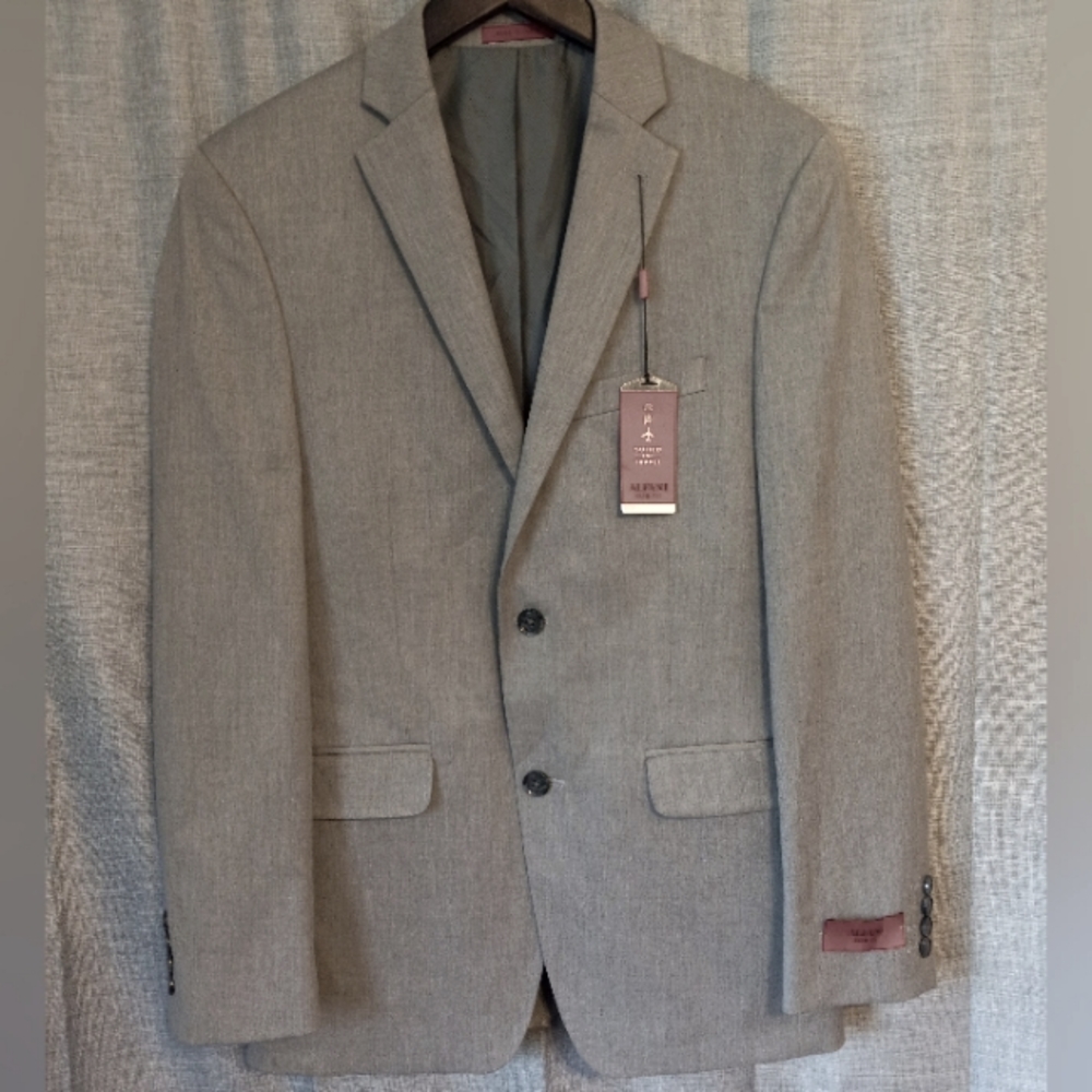 ALFANI Grey Suit Jacket Slim Fit 2 Button NWT Sports Coat Dbl Vent Men's Sz 36R